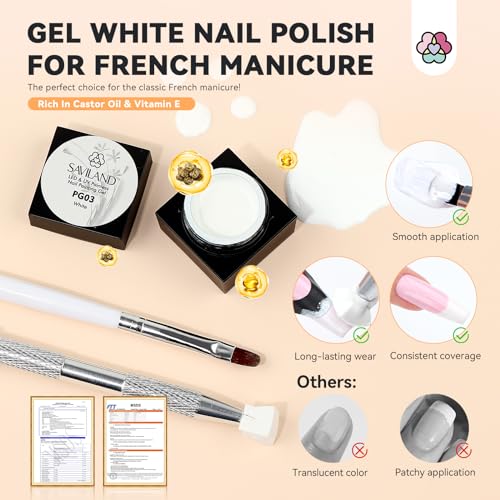 SAVILAND Soft Nail Sponges for Ombre: Nail Art Sponges with Grabbing Pen Gradient Nails Sponge Easy French Tip Stickers for French Manicure Aura Nails for Beginner