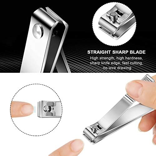 Mudder 6 Pieces Large Toenails Clippers Straight Edge Toenails Clippers Stainless Steel Nails Cutters for Men Women Thick Nails(Silver)