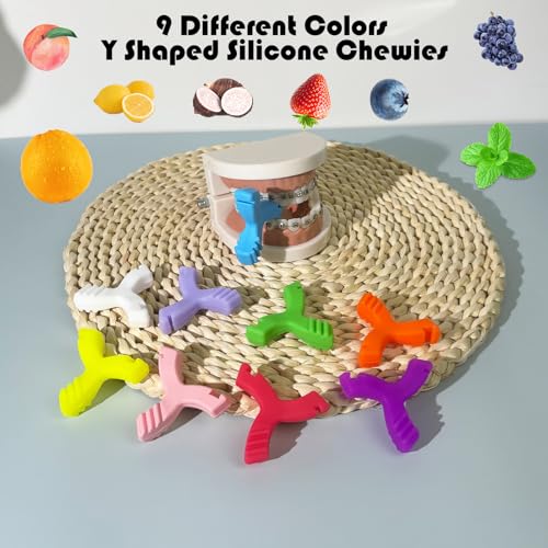 Aligner Chewies,8PCS Y-Shaped Chewies for Invialign Aligner,Hardness 45°Silicone Orthodontic Munchies Chompers Aligner Trays Seaters Chewies (8PCS Mix Flavor)