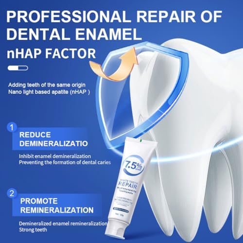 3 PCS Hydroxyapatite Toothpastes for Enamel Protection and Tooth Strengthening, Fluoride-Free with Gentle Mint, Fresh Breath, Reduce Tooth Sensitivity,Daily Use for Oral Care