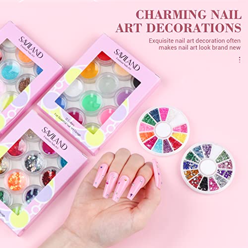 SAVILAND Essentials Acrylic Nail Kit with Everything: Professional Nail Kit Set with Nail Drill U V Nail Lamp Gel Polish Nails Tips for Salon Manicures at Home