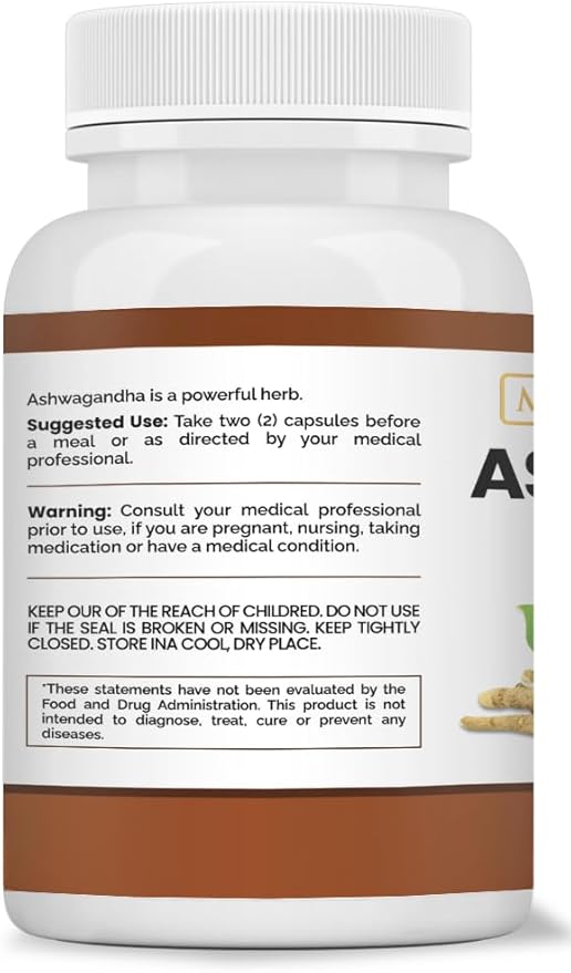 Ashwagandha Root Extra Strength – 60 Vegetarian Capsules – Supports Stress, Mood, and Immune Health – Formulated for Enhanced Absorption – Non-GMO Herbal Supplement