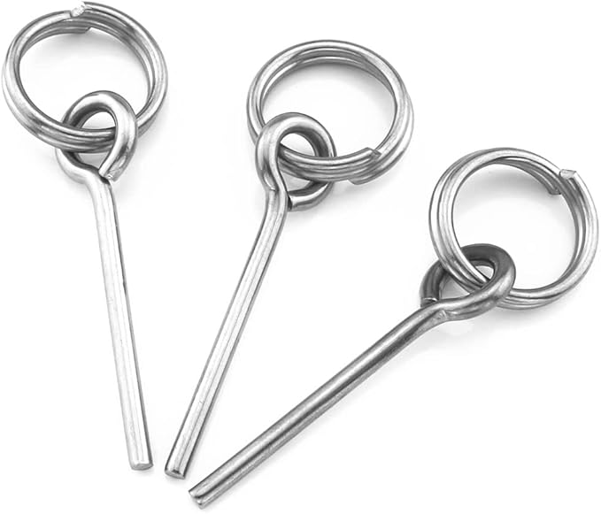 4pcs Tent Pin & Ring Replacement Stainless Steel Tent Pole Connectors for Outdoor Camping Hiking Travel