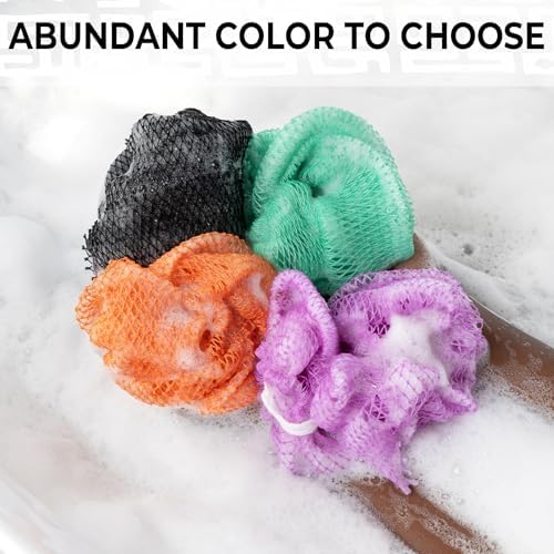 African Net Sponge Authentic - Afro Scrub Exfoliating Net Sponge with Knots - 2 Pieces African Bath Sponges for Body Scrubber Exfoliator - Back Washer for Shower Accessories