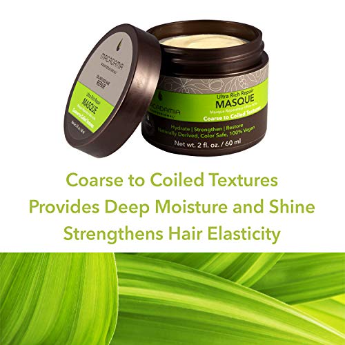 Macadamia Professional Hair Care Products Ultra Rich Repair Masque - For Thick Curly Hair - Color-Safe, Cruelty-Free and 100% Vegan - 2 Fl. Oz.