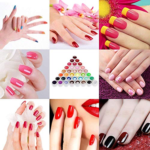 Anself 36 Colors Nail Art Polish, Gel Paint Nail Kit, Gel Paint for Nails Art with 1 Nail Brush for Nails DIY Nail Art Design