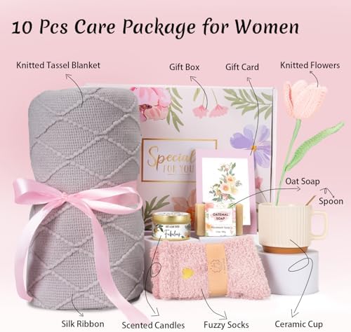 Birthday Gifts for Women, Get Well Soon Gifts Package, Thinking of You Box Care Package, Happy Birthday Gifts for Her, Mother's Day, Sister, Best Friend, Wife, Girlfriend, Birthday Gifts Ideas (Grey)