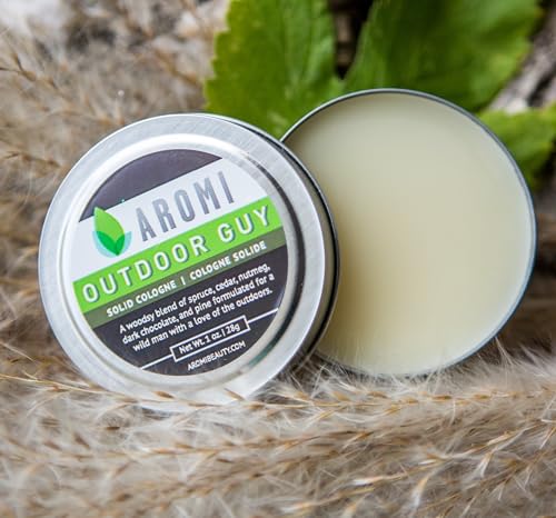Aromi Solid Cologne for Men | Woodsy, Earthy Fragrance, Spruce, Cedar, Pine Scent, Vegan, Father's Day Gift, Alcohol-Free (Outdoor Guy)