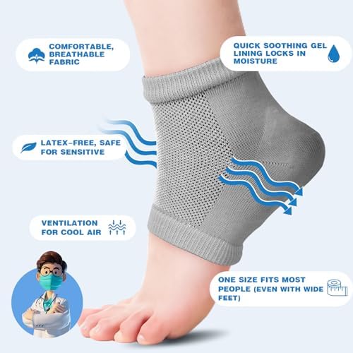 Moisturizing Toeless Socks for Cracked Heels - Heel Repair, Hydrate Dry Feet