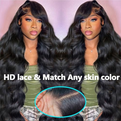 30inch 13x6 Body Wave Lace Front Wigs Human Hair 200 Density HD Lace Frontal Wigs Human Hair Pre Plucked with Baby Hair 12A Glueless Frontal Wigs Human Hair for Black Women