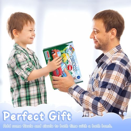 6 Pack Natural Bath Bombs for Kids Pull-Back Cars Organic Rich Foam Color Bubble Set Boys Girls Surprise Toys Christmas Gift for Toddlers