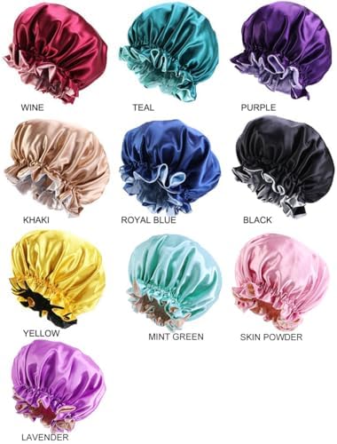 BaronHong Satin Hair Sleep Cap for Curly,Voluminous,or Straight Hair | Prevents Frizz,Dryness,Knots,Hair Breakage