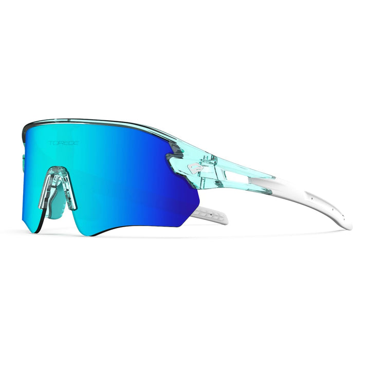 TOREGE Z87 Sunglasses for Men Women Cycling Fishing Running Driving Baseball Anti-fog Sports Sunglasses UV Protection 02EV (Transparent Green Blue&White&Ice Blue Lens)