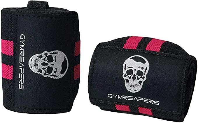 Gymreapers Weightlifting Wrist Wraps (Competition Grade) 18" Professional Quality Wrist Support with Heavy Duty Thumb Loop - Best Wrap for Powerlifting, Strength Training, Bodybuilding(Pink,18")