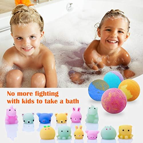 Bath Bombs for Kids with Toys Inside for Girls Boys - Surprise Bubble Bath Fizzies Vegan Essential Oil Spa Bath Fizz Balls Kit Dry Skin Moisturize, Handmade 12 Set