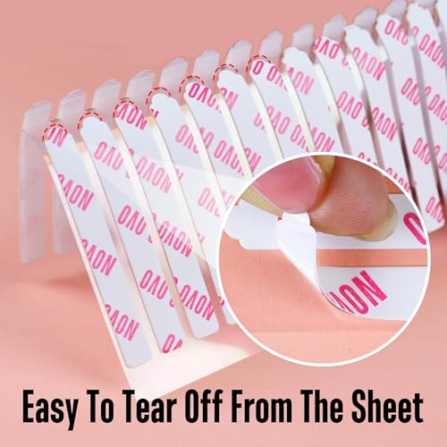 360 pcs EASY TEAR Adhesive Tabs for Press on Nails Display, Clear Removable Double Sided Gel Glue Mounting Sticky Tape for Nail Art/Packaging/Storage/Practice/Supplies 30 pc x 12 sheets