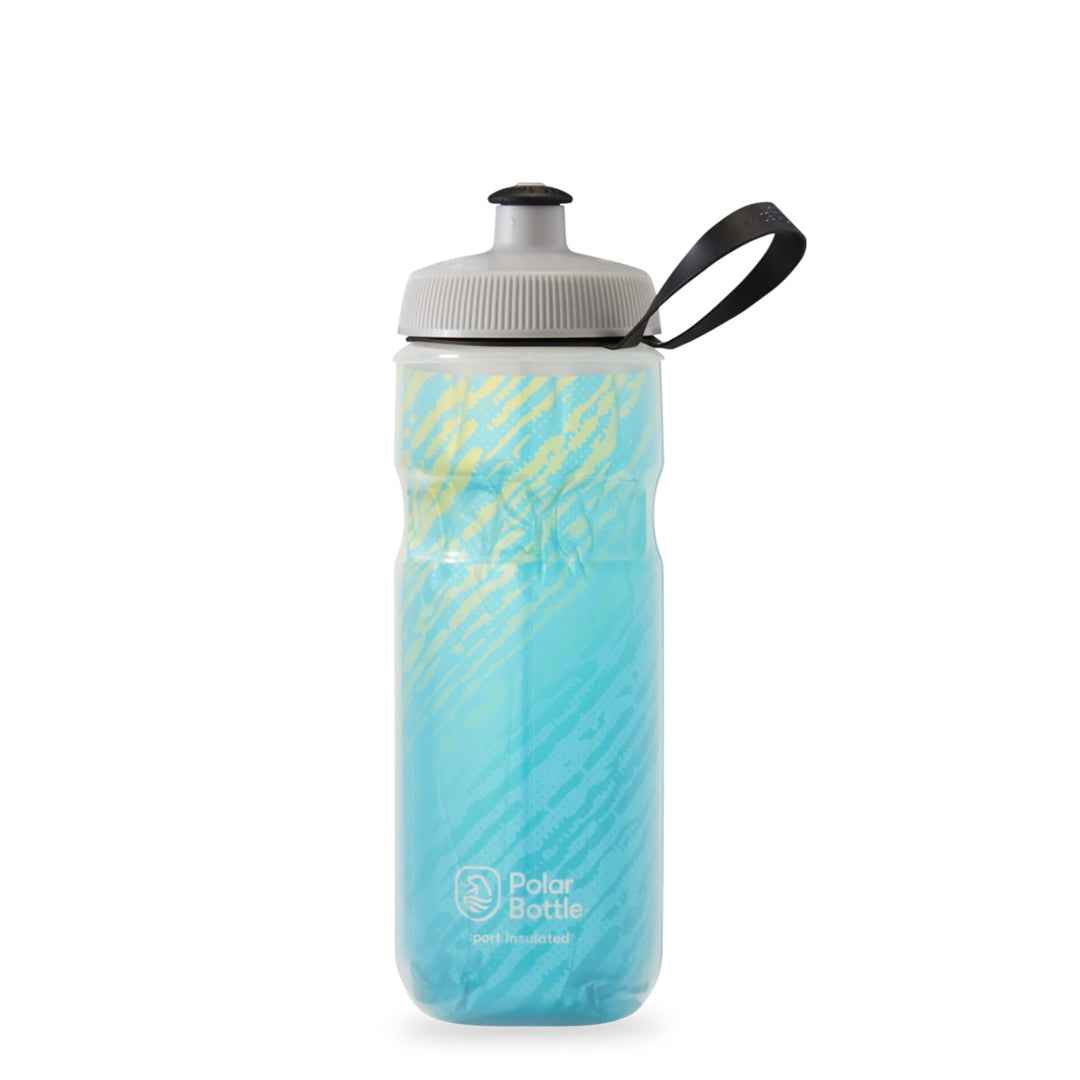 Polar Bottle – Sport Insulated 20oz Nimbus, Seaside Blue & Yellow – Leak Proof Water Bottles Keep Water Cooler 2x Longer than a Regular Reusable Water Bottle