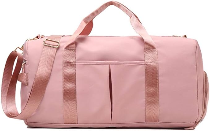 Blackwheel Sports Gym Bag With Shoe Bag Wet Bag Duffle Bag Waterproof Travel Bag for Women Cute Gym Bag Pink 29L