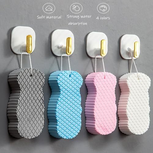 Berosely Skin Sponge,3D Super Soft Exfoliating Bath Sponge，Gentle Apparent Exfoliation for Smooth and Glowing Skin，berosely Sponge（4pcs）