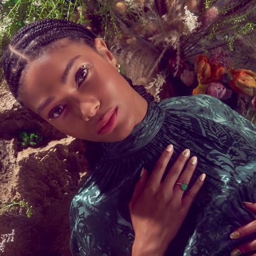 WICKED X KISS Press On Nails, ‘There's Joy’, Neutral, Short Oval, Waterproof, Chip Proof, Smudge Proof, 28 Fake Nails, Pink Gel Nail Glue (2g), Mini Nail File, & Manicure Stick