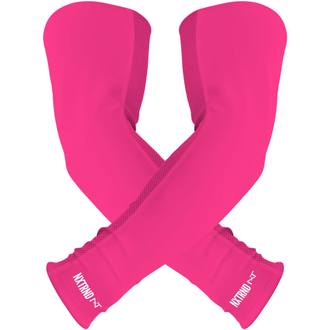 Nxtrnd Air-TEK Arm Sleeves, Breathable Football Arm Sleeves, Compression Arm Sleeves for Men, Sold as a Pair (Medium, Pink)