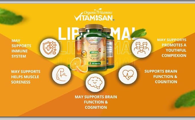 Liposomal Vitamin C - 100 Capsules - High Absorption Ascorbic Acid - May Support Immune System & Collagen Reinforcement no GMO Powerful Antioxidant
