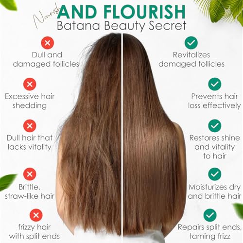 Batana Oil for Hair Growth, Divine Vitals 100% Organic Batana Hair Growth Oil, 100% Raw from Honduras, Prevent Hair Loss, Adds Thickness, Texture, Shine (1PCS)