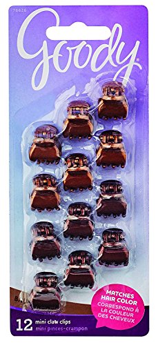 Goody Colour Collection Claw Hair Clips 12 Piece, Brunette Mini
