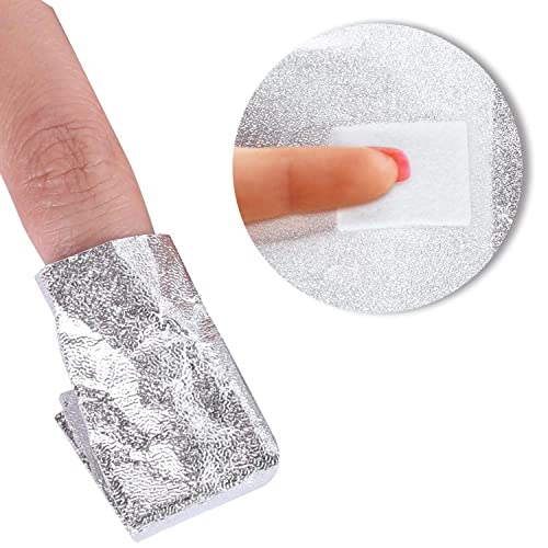 600 Pcs Nail Polish Remover Foil Wraps with Pre-Attached Lint-Free Cotton Pads | Non-Acetone Soak Off Gel, Acrylic, Dip Powder Nail Polish Remover Kit for Professional Salon & Home Use