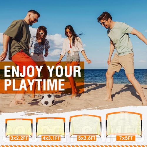 Dimples Excel Soccer Goals Kids Soccer Net for Backyard (3x2.2 FT 1 Pack, Orange Black)