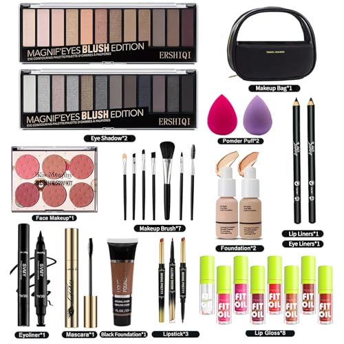 Professional Makeup Set Full Kit All in One Makeup Kit with Cosmetic Bag for Women/Girls&Teenager&Beginners Include Eyeshadow/Eyeliner/Foundation(US-C2-2)