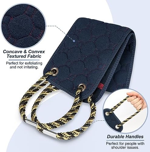 Exfoliating Back Scrubber with Handles, 39 Inch Double-Sided Back Exfoliator Body Scrub Towel, Exfoliating Washcloth Bath Tool for Use in Shower, Back Washer to Deep Clean Your Skin for Men & Women