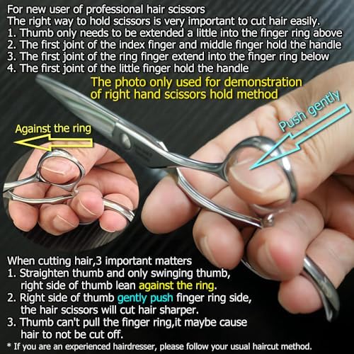 5.5" Barber Hair scissors Professional Hair Cutting Shears 440C Hair Cutting Scissors Shears Haircut Scissors Silvery Convex Blades KINSARO for Hairdresser Barber or Home Use