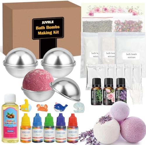 Bath Bomb Making Kit- 30Pcs DIY Bath Bomb Kit for Kids, Make Your Own Spa Set, Shower Craft Kits with Bath Bomb Molds, Soap Making Kits, Bath Bomb Making Supplies Gifts for Girls Women