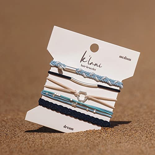 K'lani Hair Tie Bracelets for Women - Elastic Hair Bands That Double as Stylish Jewelry - Dream - Medium
