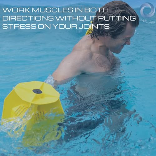 Aquastrength Hydro-Tone Total Body Pool Exercise System | Isokinetic Functional Water Weights | Build Muscle - Easy on Joints | Water Aerobics | Quick Start Guide (Black)
