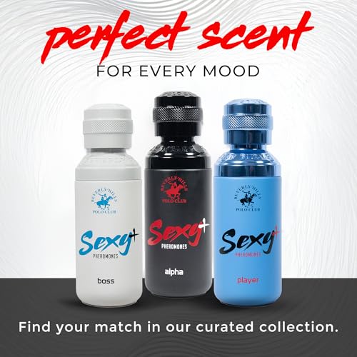 Beverly Hills Polo Club Sexy + Pheromones Alpha EDP Spray - Pheromone Cologne for Men with Natural Essential Oils, Long-Lasting Fresh Scent - Bergamot, Black Pepper & Vanilla Notes - 100ml