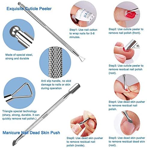 8 Piece Professional Cuticle Nippers Kit, Cuticle Trimmer with Cuticle Pusher & Other Durable Nail Care Manicure Kit for Women, Premium Stainless Steel & Ergonomic Design, Travel & Gift