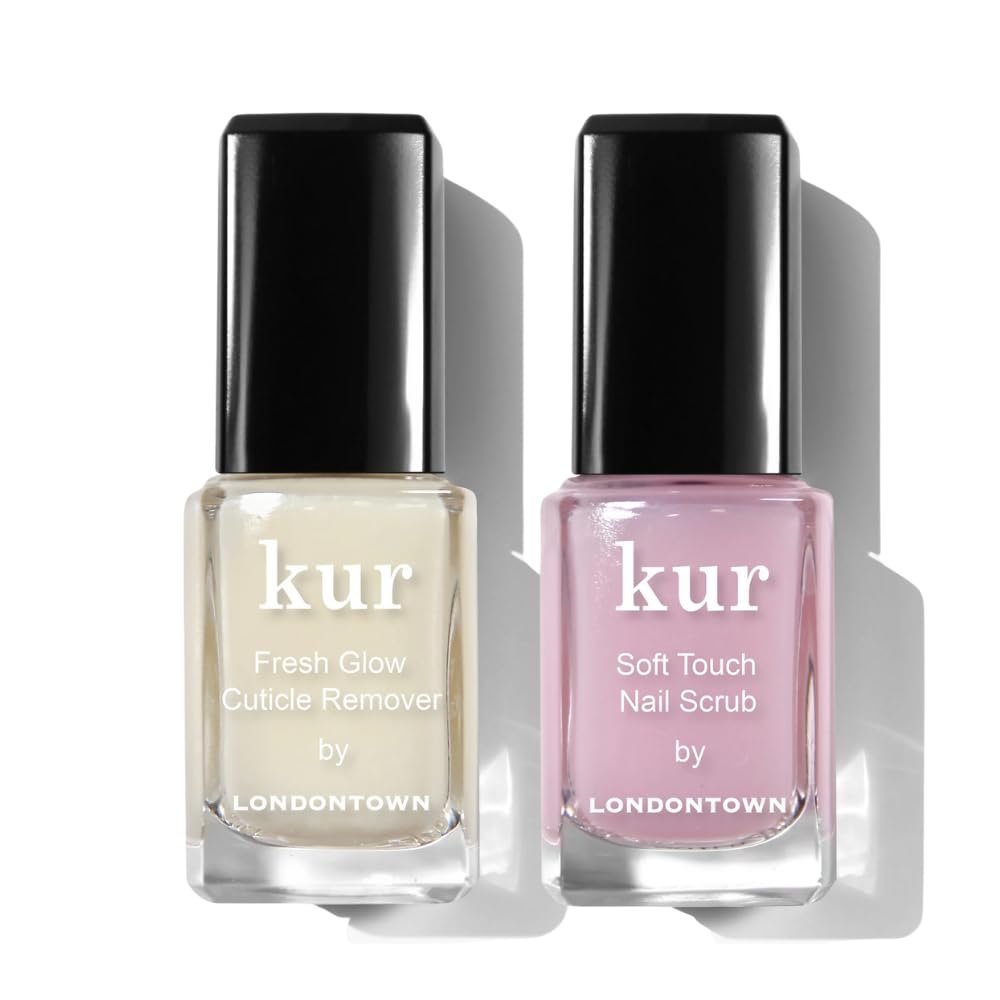 LONDONTOWN Clean Up Cuticles Set - Cuticle Remover & Soft Touch Nail Scrub,0.4 Fl Oz (Pack of 2)