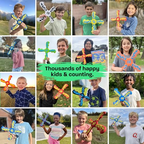Boomerang Kids Outdoor Flying Disc - Soft Toy Boomerangs Gifts for Boys 8-12 & Girls 8-12 - Best Easter Basket Stuffers Gift Ideas for Kids - Outside Boys Toys Age 6 7 8 9 10 11 12 & Up Backyard Games