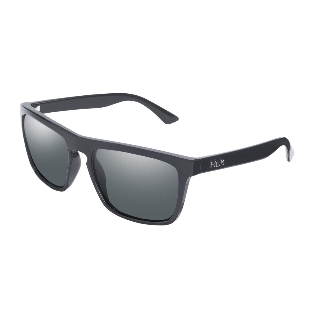 HUK, Polarized Eyewear with Performance Frames, Fishing, Sports & Outdoors Sunglasses, (Siwash) Gray Lens/Matte Black, Medium