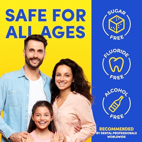 2 Pack H2Ocean Healing Rinse Mouthwash- Great Tasting Sea Salt & Xylitol Mouth Wash for Fresh Breath & Dry Mouth - Alcohol & Fluoride Free - Lemon Ice 16oz