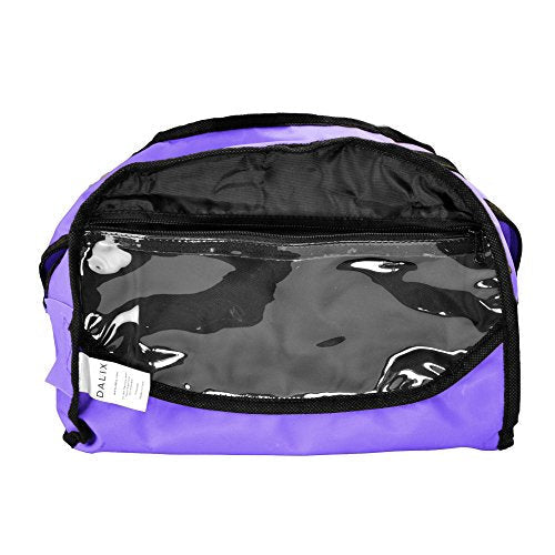 Dalix 12" Mini Two Tone Duffle Bag in Purple and Black