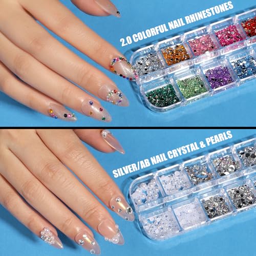 Teenitor Acrylic Nail Kit With Chrome Powder, Almond Tips, Art Brushes, Charms, 3D Gel, Tools, Stand - Beginner Set