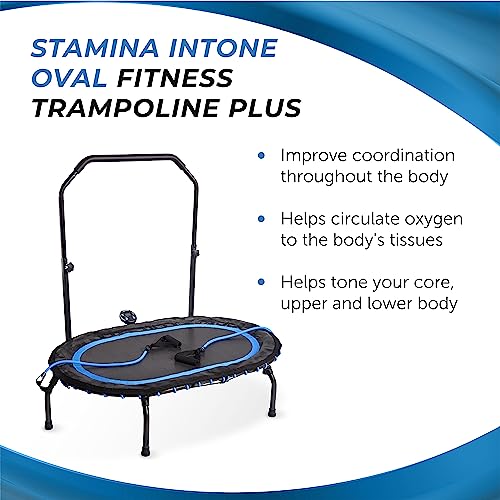 Stamina Fitness Trampoline - Exercise Trampoline with Smart Workout App - Indoor Trampoline Fitness Rebounder