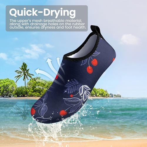 SEEKWAY Water Shoes Women Men Adult Quick-Dry Aqua Socks Barefoot Non Slip for Beach Swim River Pool Lake surf Black Size SK002