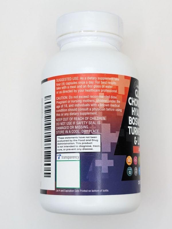 Clean Nutraceuticals Glucosamine Chondroitin MSM 1500mg with Turmeric Curcumin, Collagen, Hyaluronic Acid, Omega 3 – Joint Health Supplement for Men & Women – Joint Complex – 120 Count