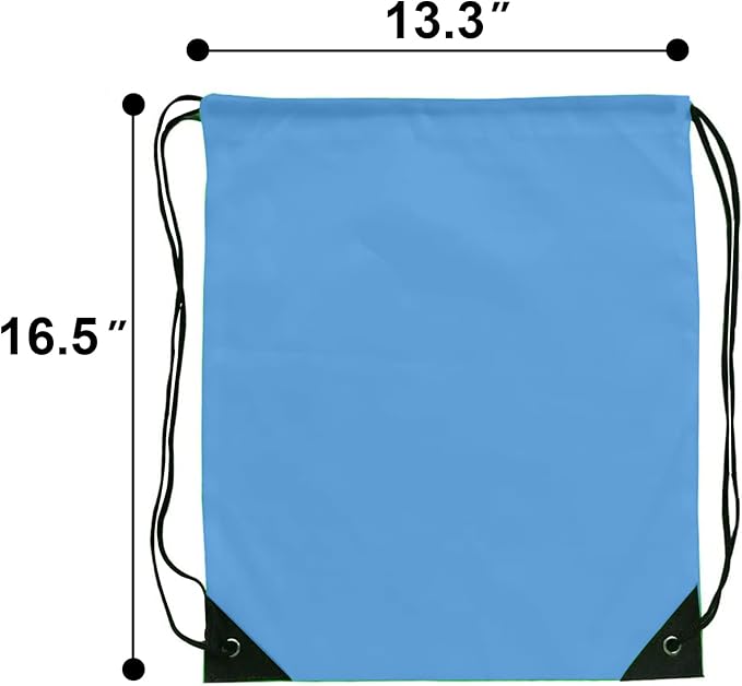 Drawstring Backpack Bulk 70Pcs String Backpack Drawstring Bags Cinch Bag Sackpack for Men Women Gym(Sky Blue)