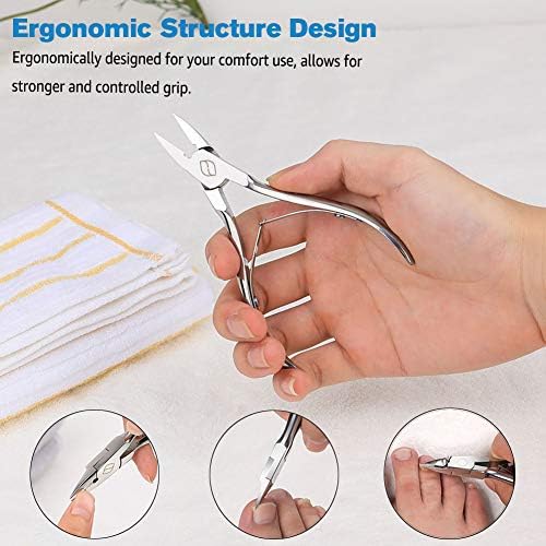 FERYES Toenail Clippers Straight Blade for Thick Toenails, Nail Clippers for Thick and Ingrown Nails - High Temperature Forging Stainless Steel Toe Nail Tools