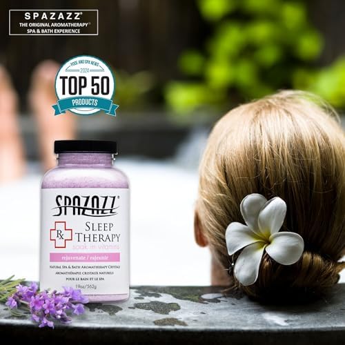 Spazazz Aromatherapy Salt Crystals 19oz – Sleep Therapy – Hot Tub & Bath Soak – Spazazz Hot Tub Crystals are Oil-Free & Safe for All Spas